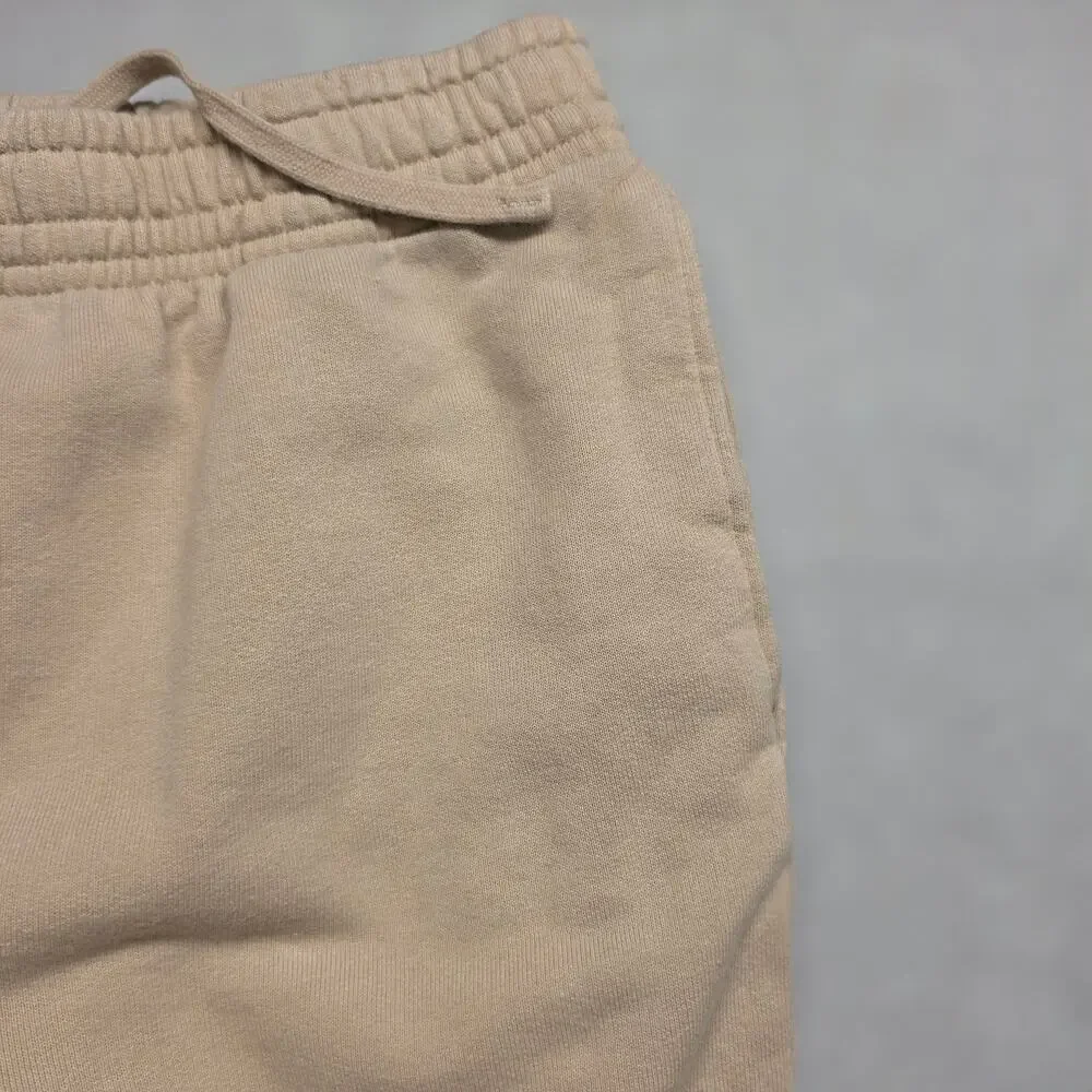 Uniqlo French Terry Sweatpants Tan Beige Joggers Elastic Cuff Small